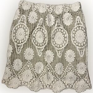 Tristan White Crochet Mini Skirt